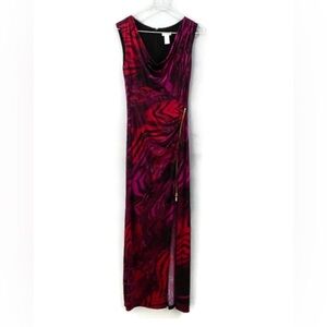 Cache Red and Purple Women's Animal Print Maxi Dress